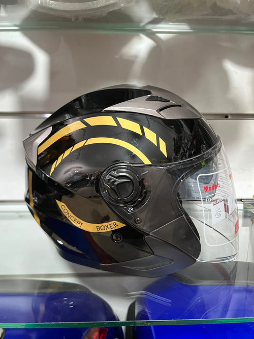 casque pista noir et jaune